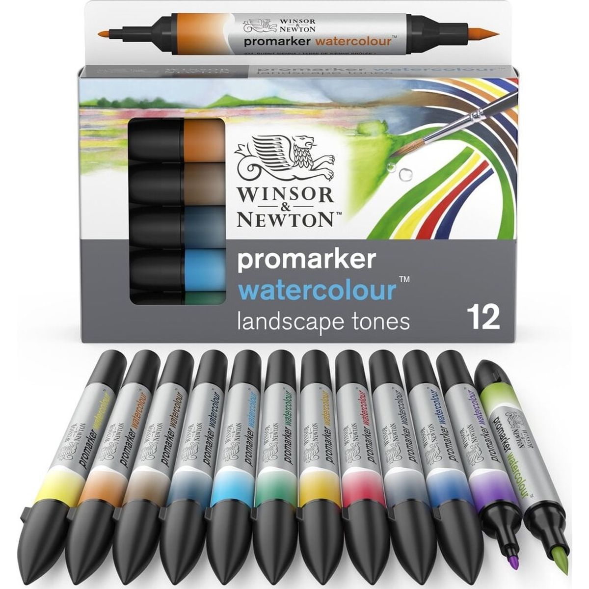 Winsor & Newton - Promarker Tusser - Landscape Tones - 12 Farver