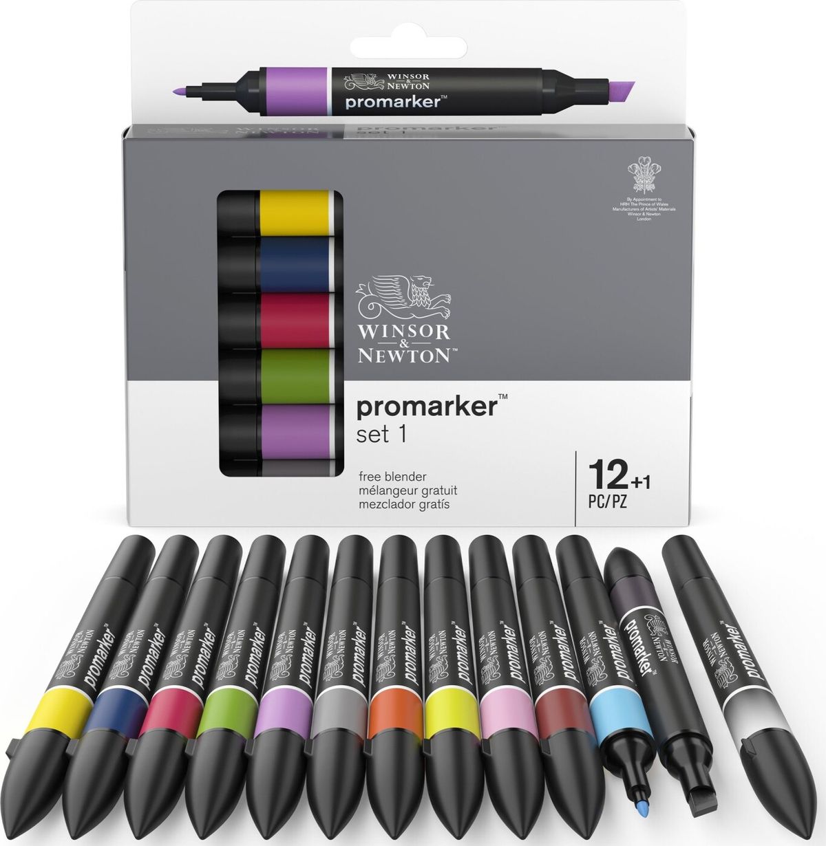 Winsor & Newton - Promarker Tusser - Sæt 1 - 12 Farver