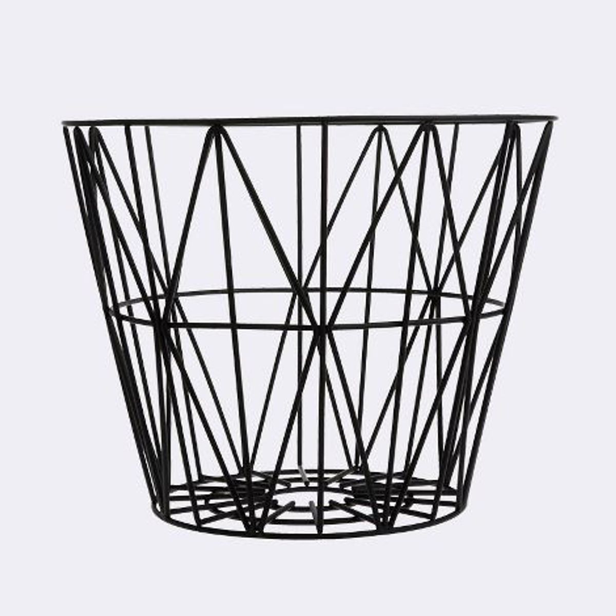 Wire basket fra Ferm Living (Sort, Large - Ø: 60 x H: 45 cm)