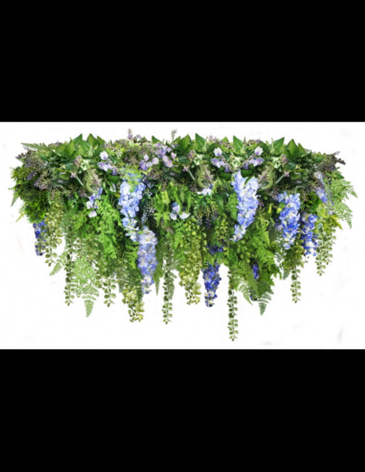 Wisteria svævende have i kunstige planter Ø100 cm - Grøn/Blå