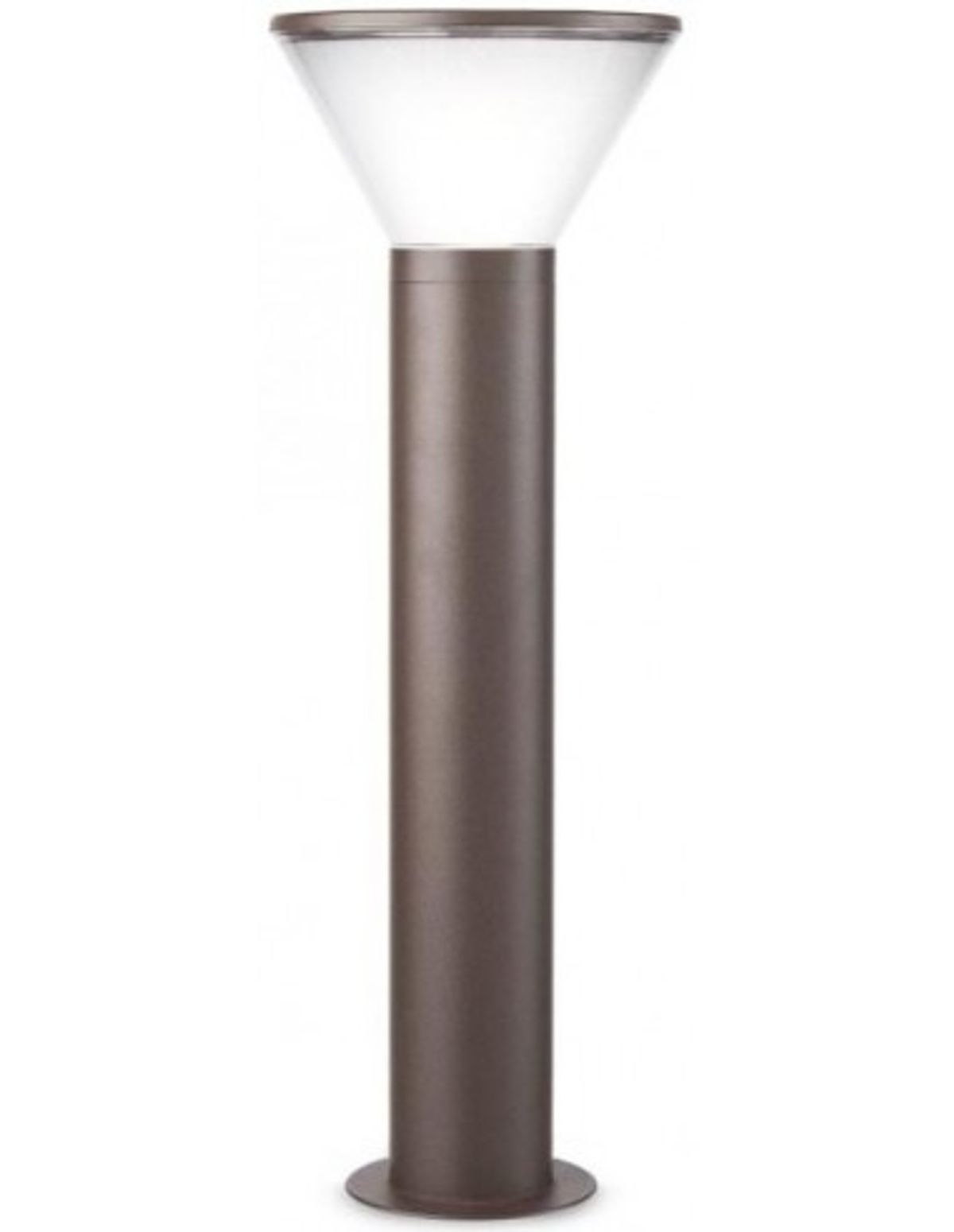 WIT Bedlampe i aluminium og polycarbonat H65 cm 1 x E27 - Mat mørkebrun/Frostet