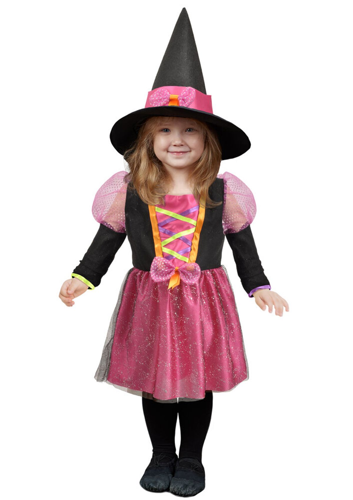 Witchy kostume - ROSA/SORT - 3-4 ÅR