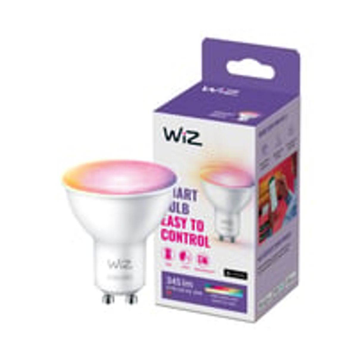 WiZ Color GU10 pre, 345 lm, Ra 90, 4,7 W, WiFi