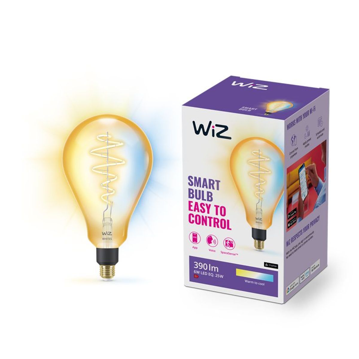 WiZ Pære filament Rav - E27 25W - 929003018501