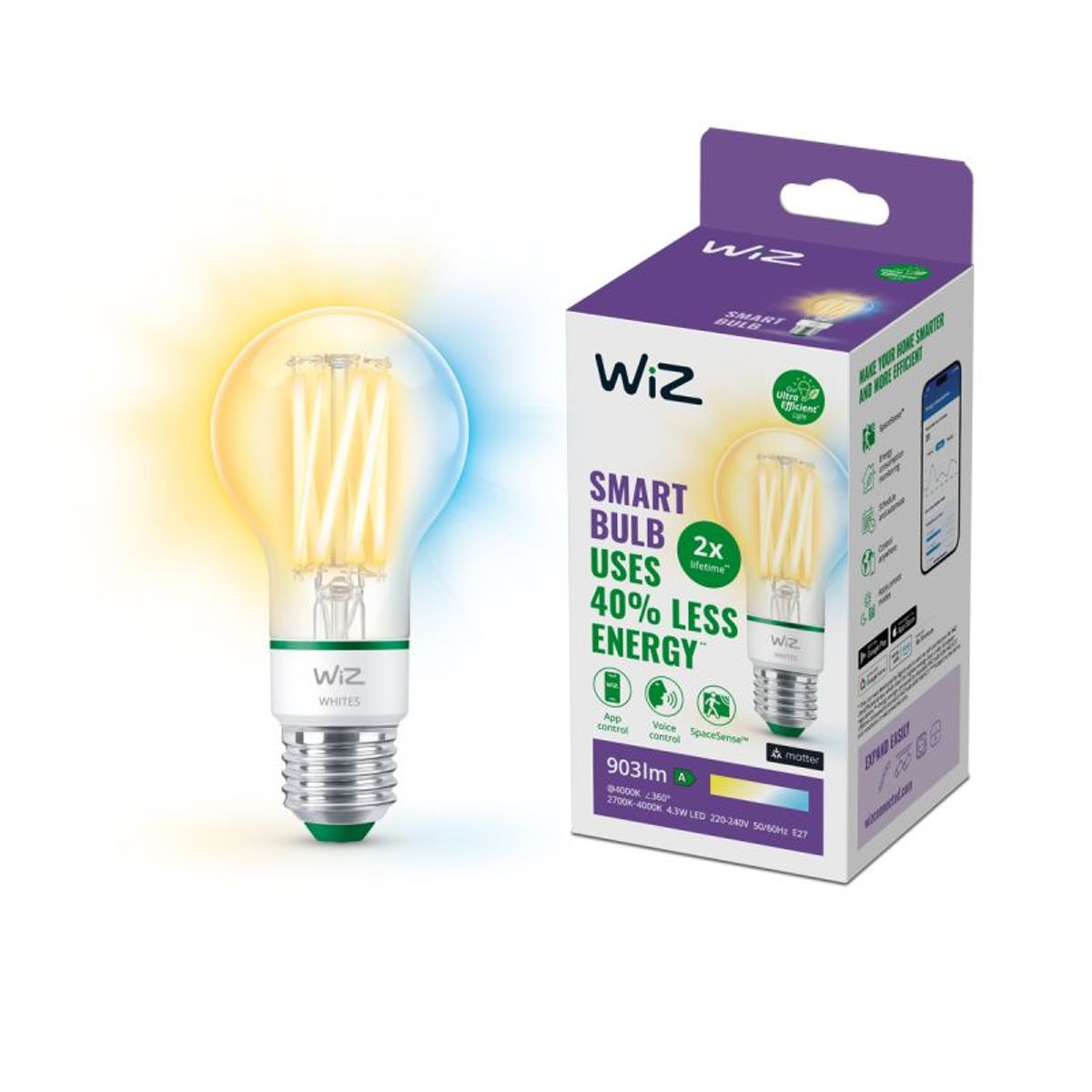 WiZ Pære tunable White A-class - E27 60W