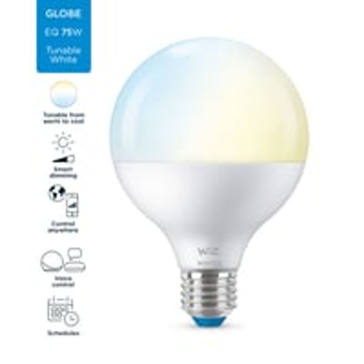 Wiz Wi-Fi LED pre, 75W, G95, E27, 2700-6500K, 1055lm