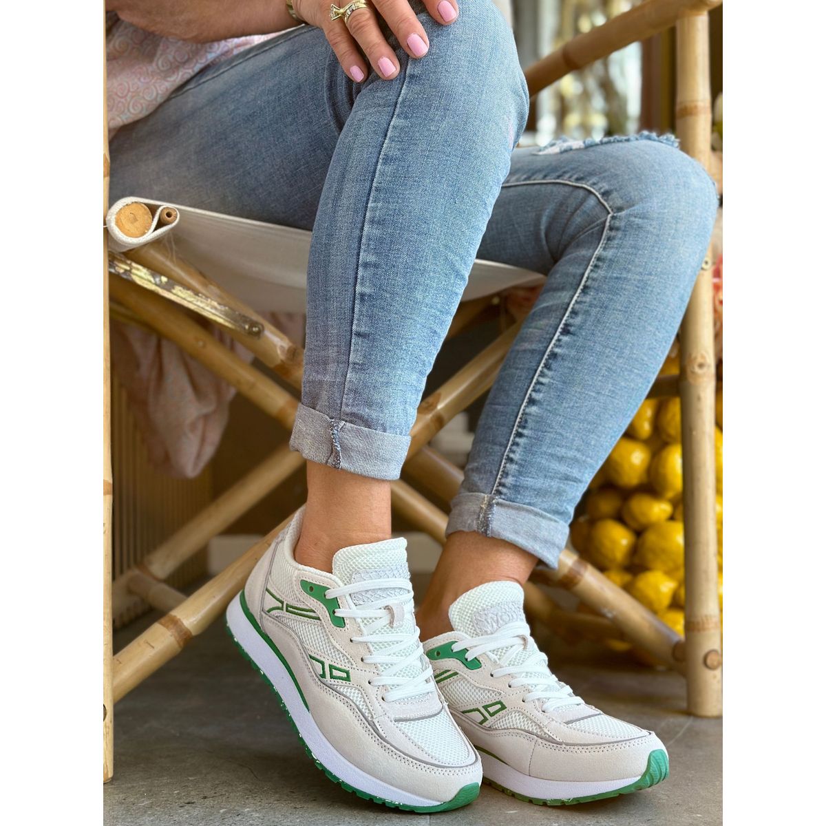 WODEN-HAILEY - White-Basil - Sneakers 36