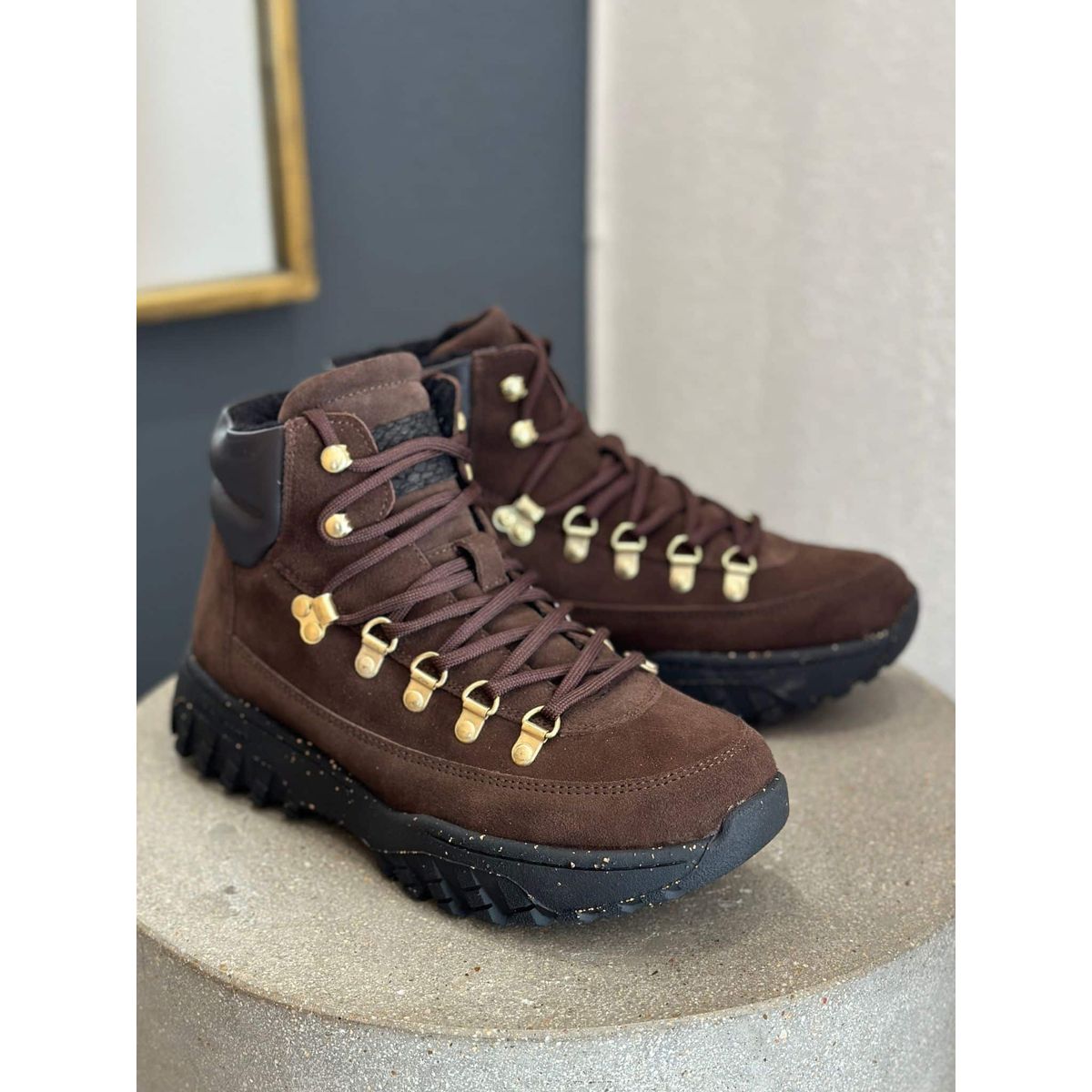 Woden Iris Track Suede - Chocolate, Vinterstøvle, Med foer 38