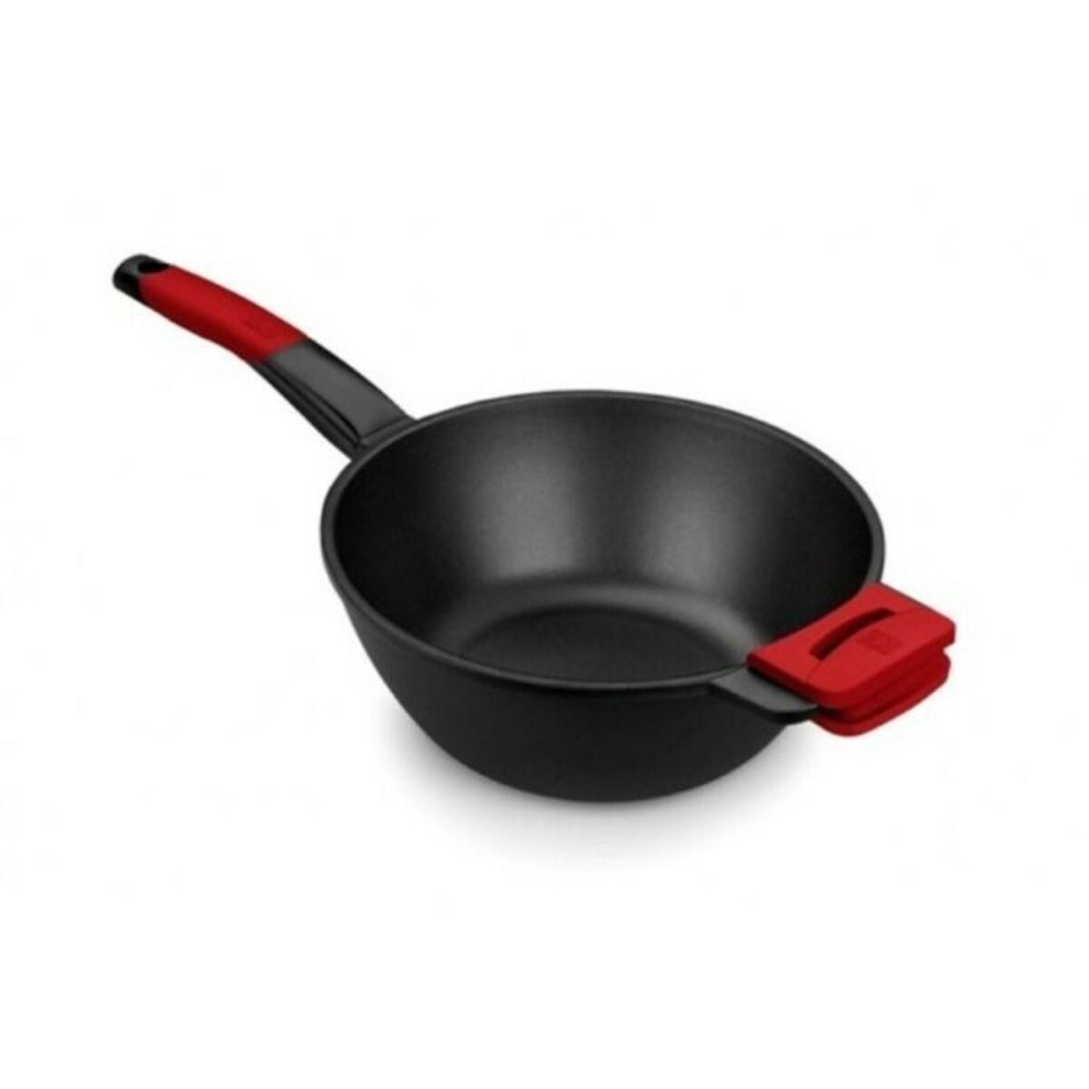 Wok Pande BRA A412028 Rød/Sort Ø 28 cm Rustfrit stål (1 enheder) (Ø 28 cm)