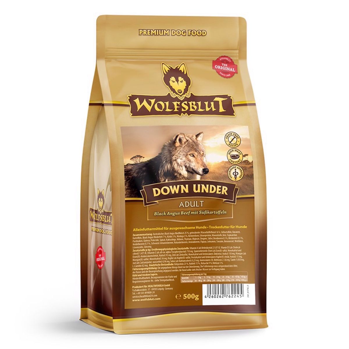 WolfsBlut Down Under Adult med oksekød, 400g