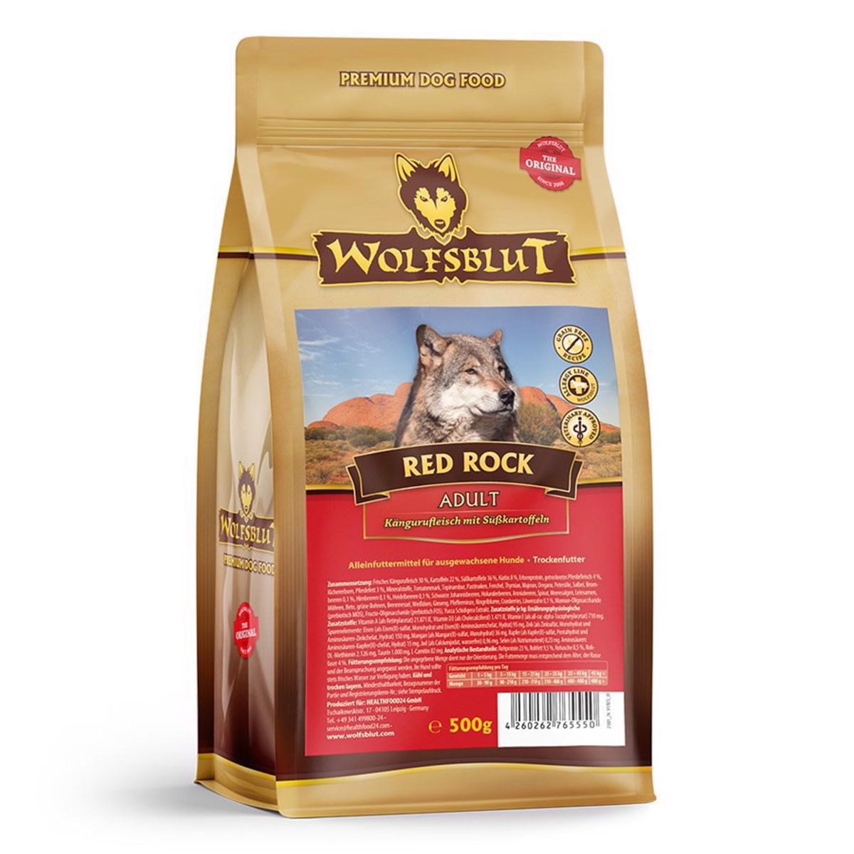 WolfsBlut Red Rock Adult smagsprøve, 400g