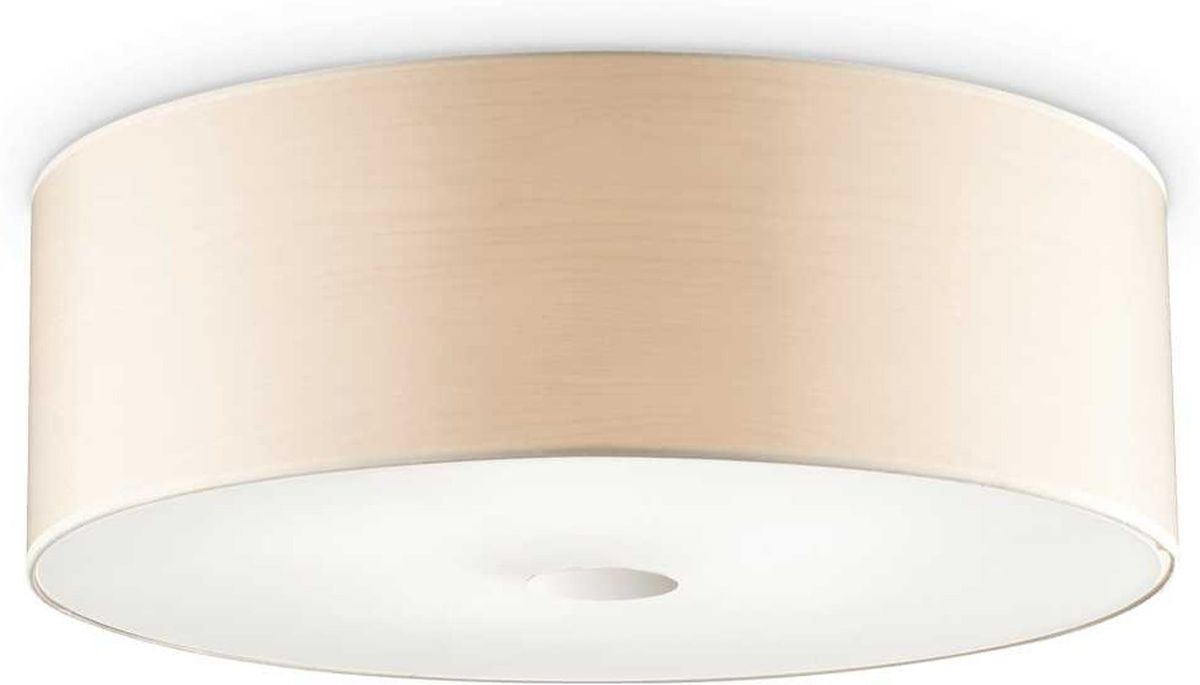 Woody, Loftslampe, E27 max 4 x 60W, E27, natur/krom, glas, plast, Ø500xH180mm