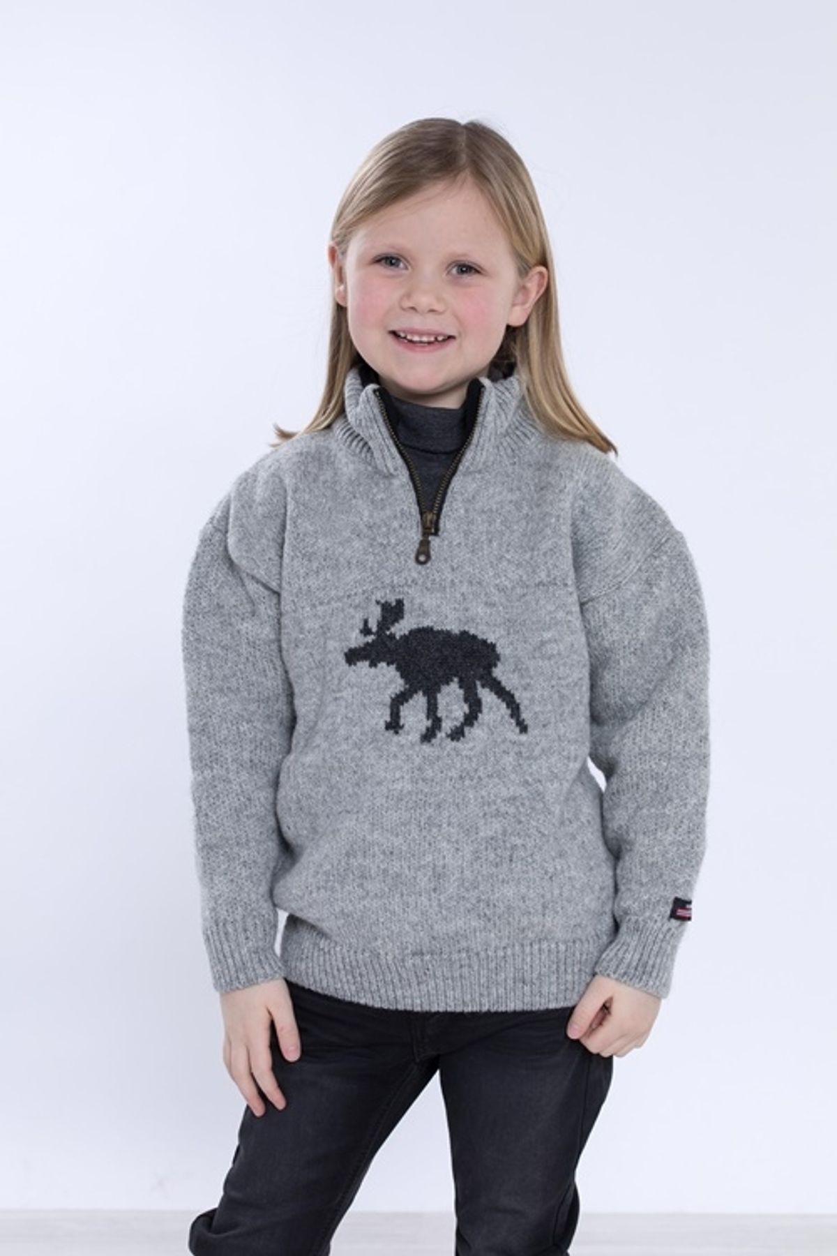 Wool Of Scandinavia Norsk Strik Sweater Børn Moose_Børn 12 År