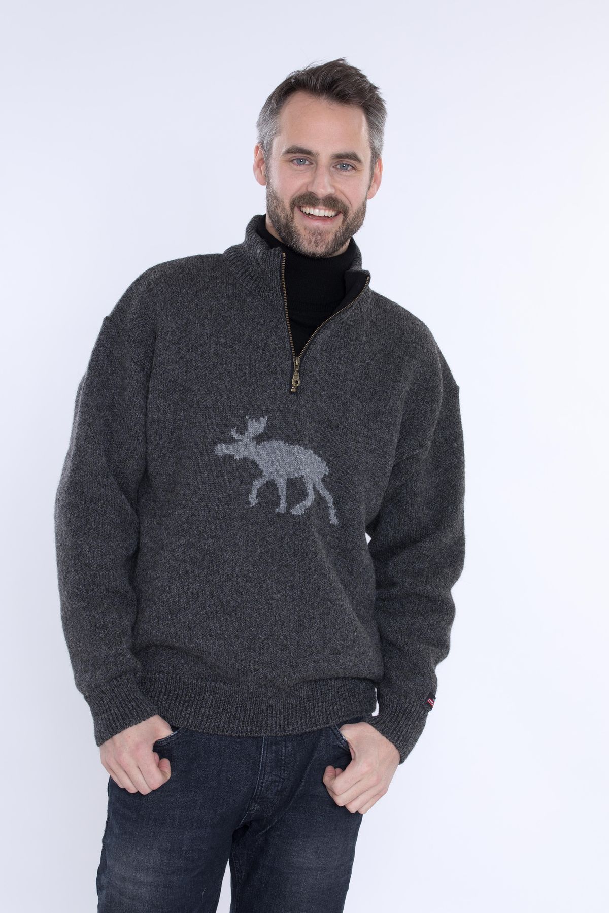 Wool Of Scandinavia Norsk Strik Sweater Moose Adult_X-large