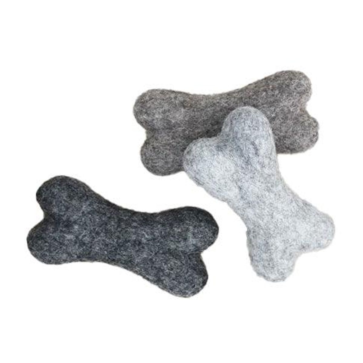 Wooldot Toy Dog Bones - Charcoal Grey