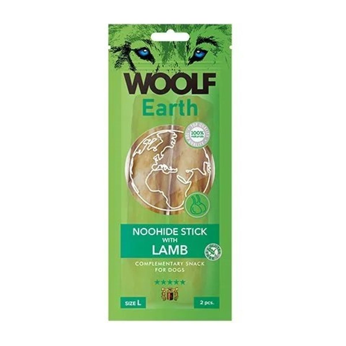 WOOLF Earth Noohide Sticks, 2 stk large, Lamb