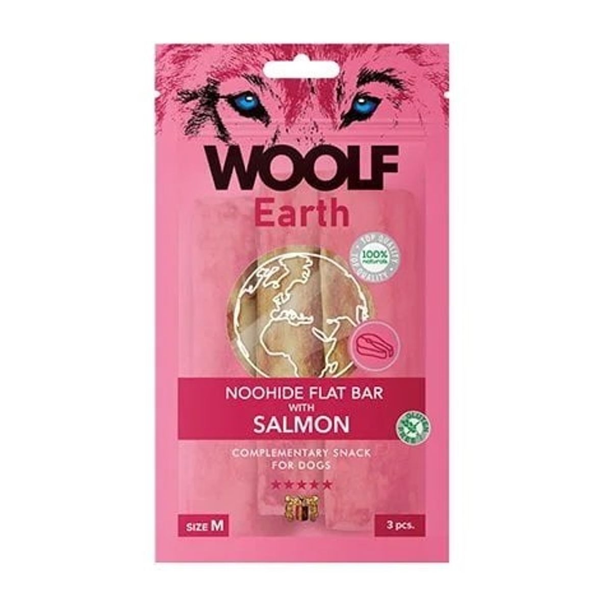 Woolf Noohide Sticks 3 stk medium, Salmon