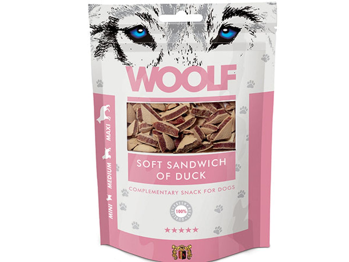 Woolf Sandwich med And 100g, kornfri, Lavt fedtindhold