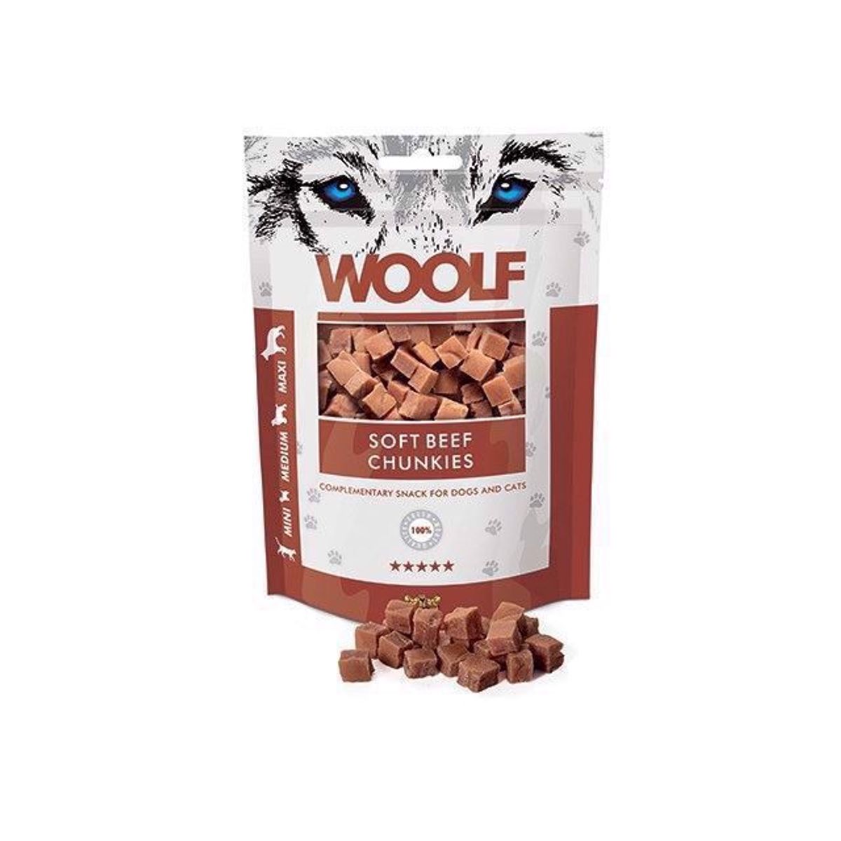 WOOLF Soft Beef Chunkies, 100g