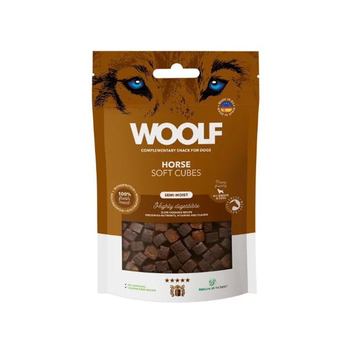 Woolf Soft Cubes Horse 100g