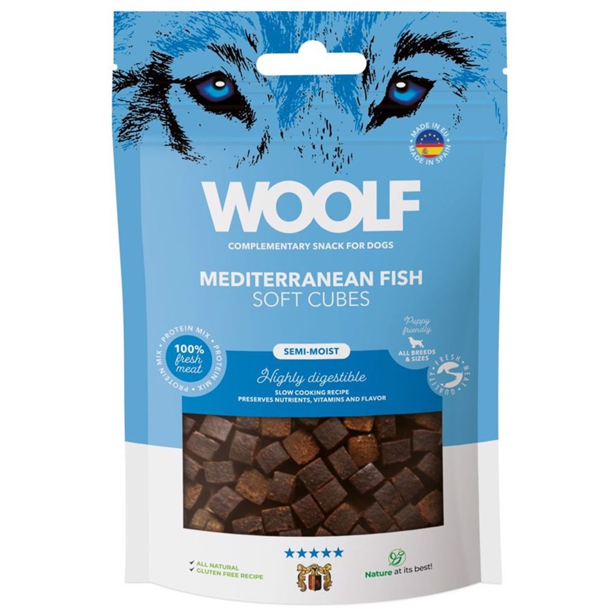 Woolf Soft Cubes Mediteranean Fish, 100g