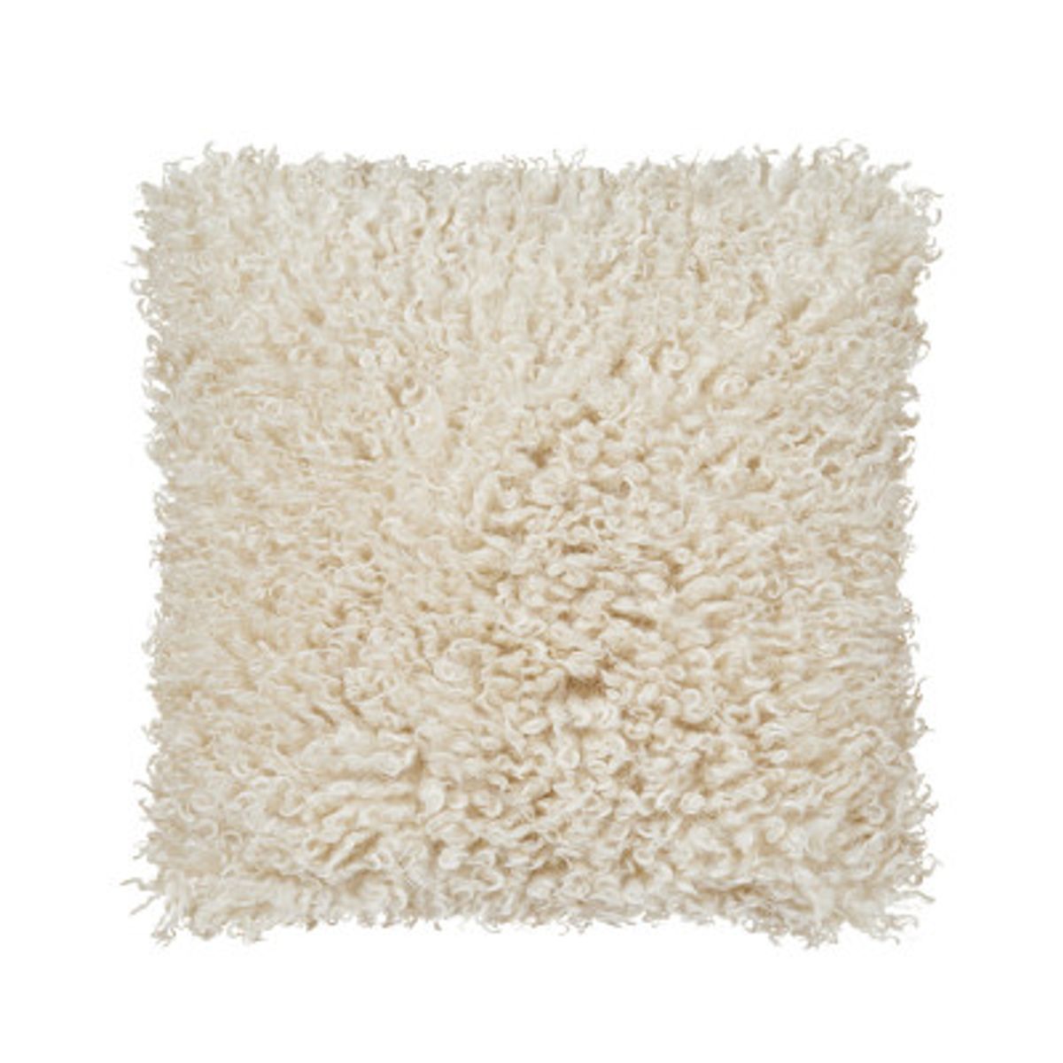 Wooly beige - imiteret lammeskindspude