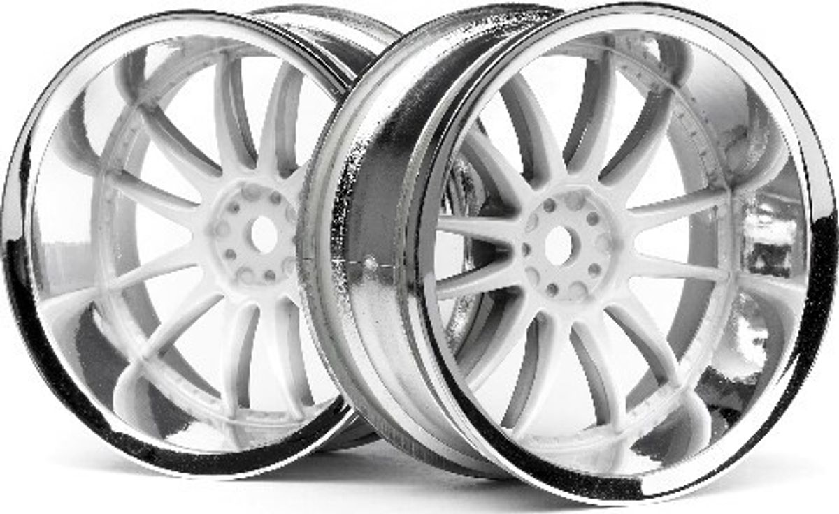 Work Xsa 02c Wheel 26mm Chrome/white (9mm Offset) - Hp3285 - Hpi Racing