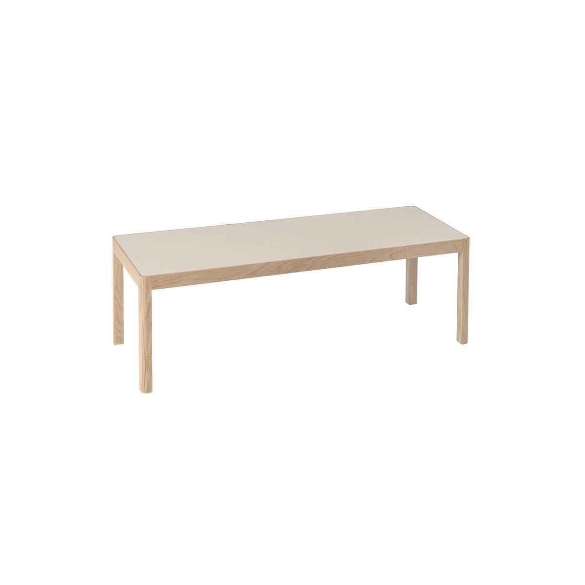 Workshop Coffee Table fra Muuto (120 x 43 cm, Warm grey linoleum / Oak)