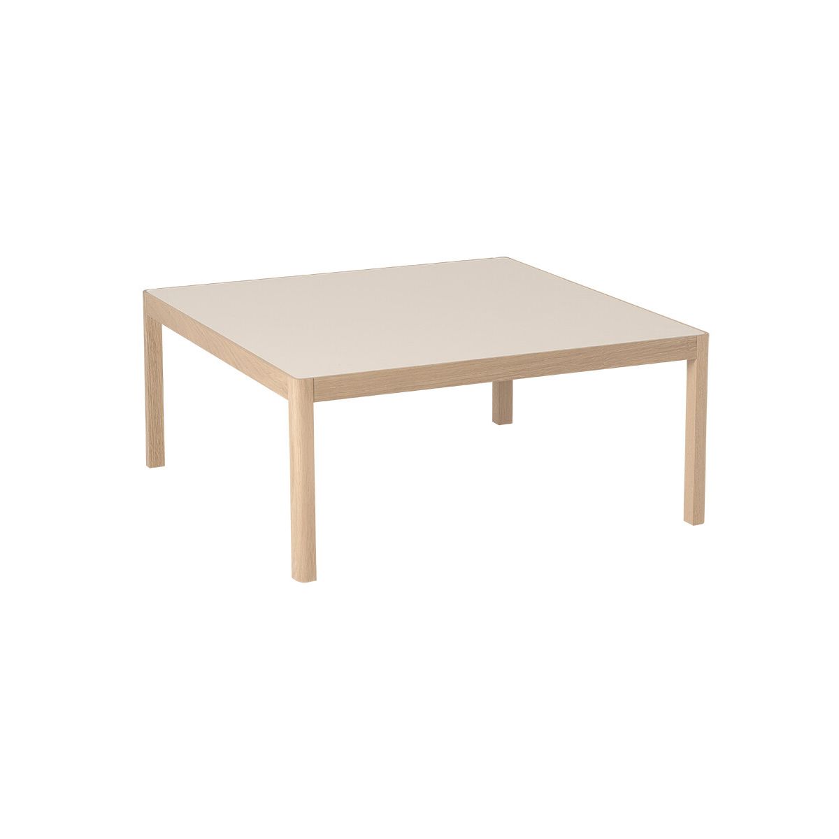 Workshop Coffee Table fra Muuto (86 x 86 cm, Warm grey linoleum / Oak)