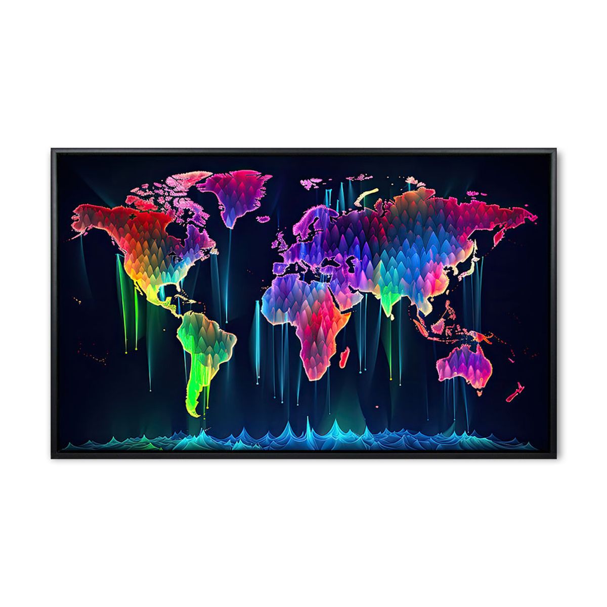 World color hologram - 60x100 cm - Sort svæveramme