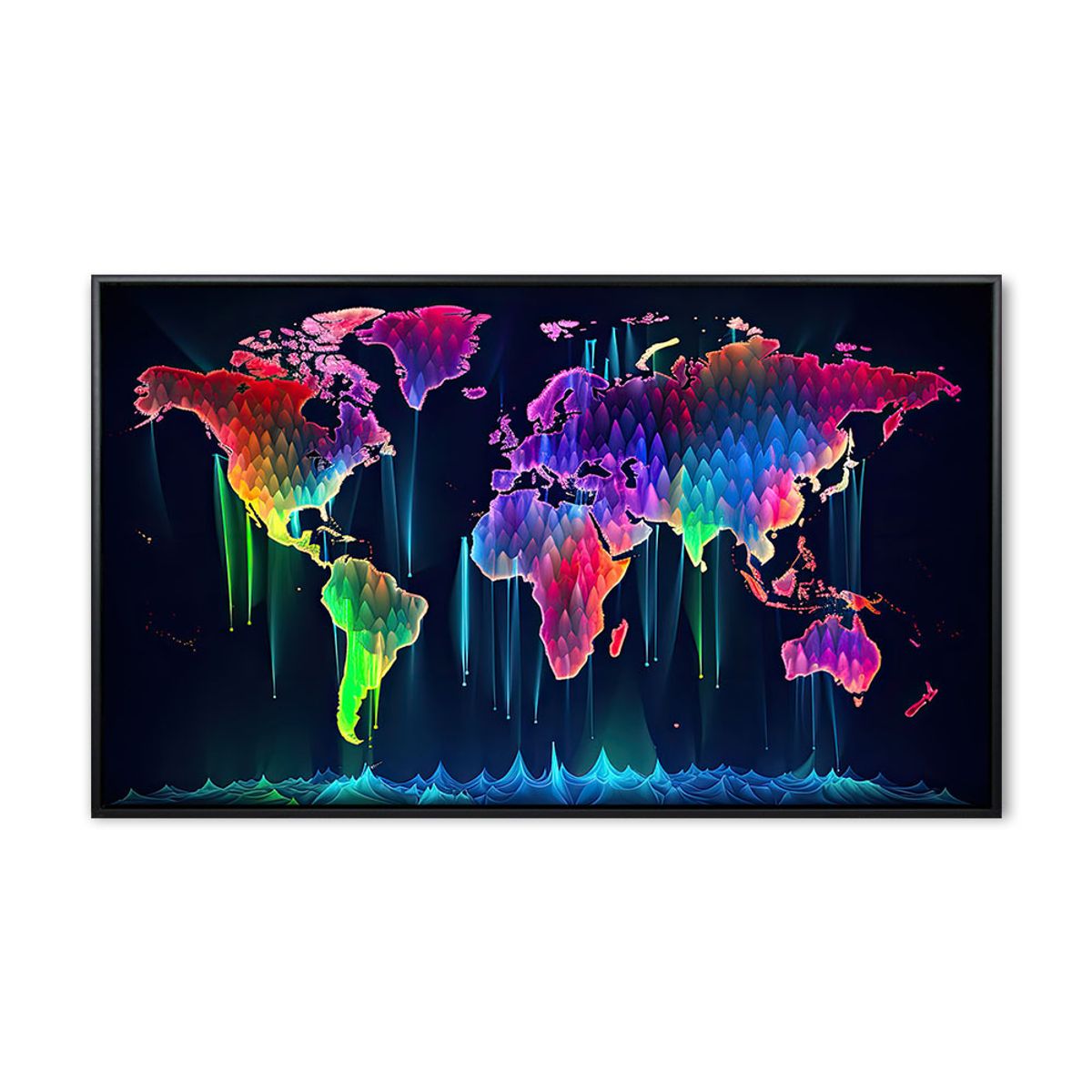 World color hologram - 70x120 cm - Sort svæveramme