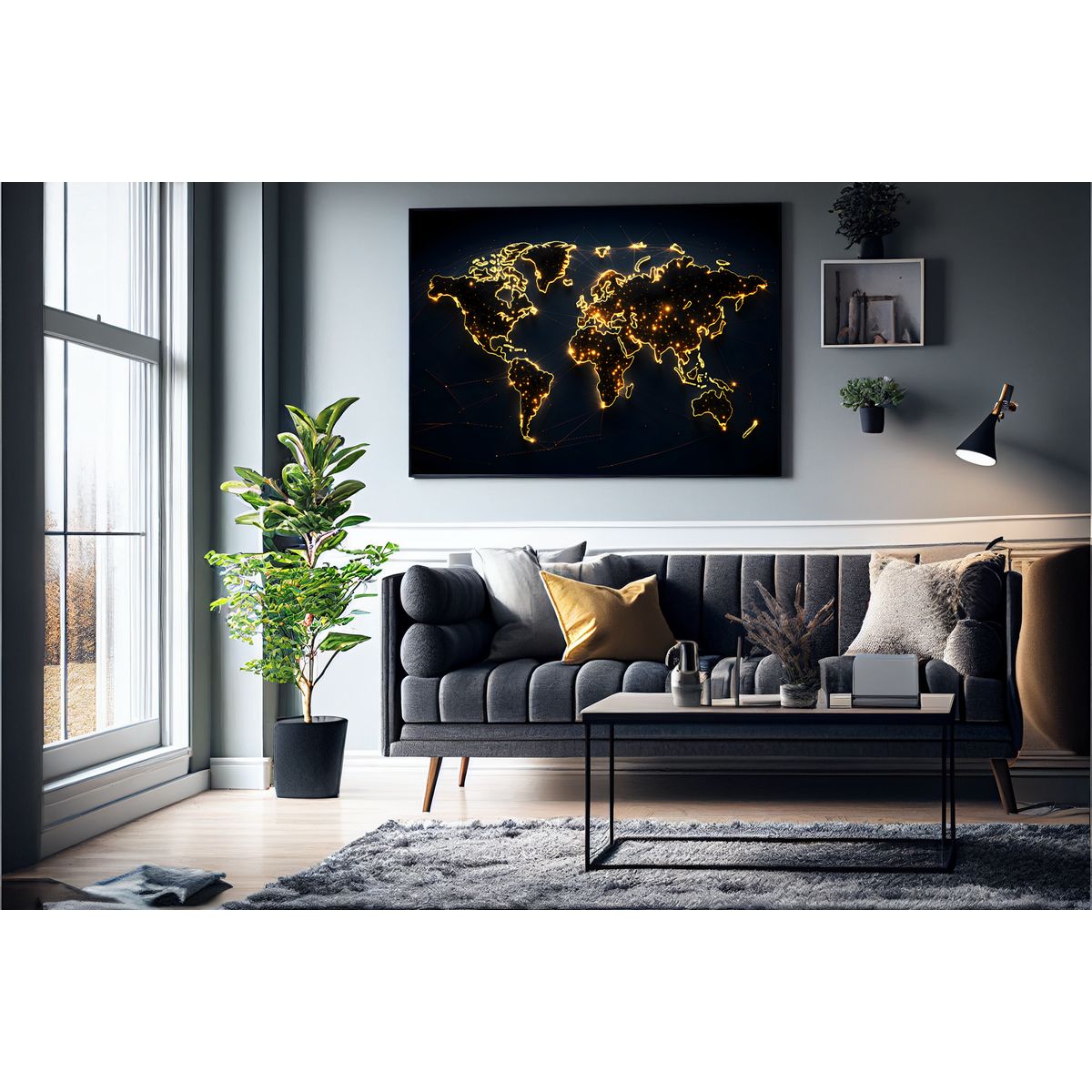 World Map 1 plakat (50 x 70 cm ) - m/ramme