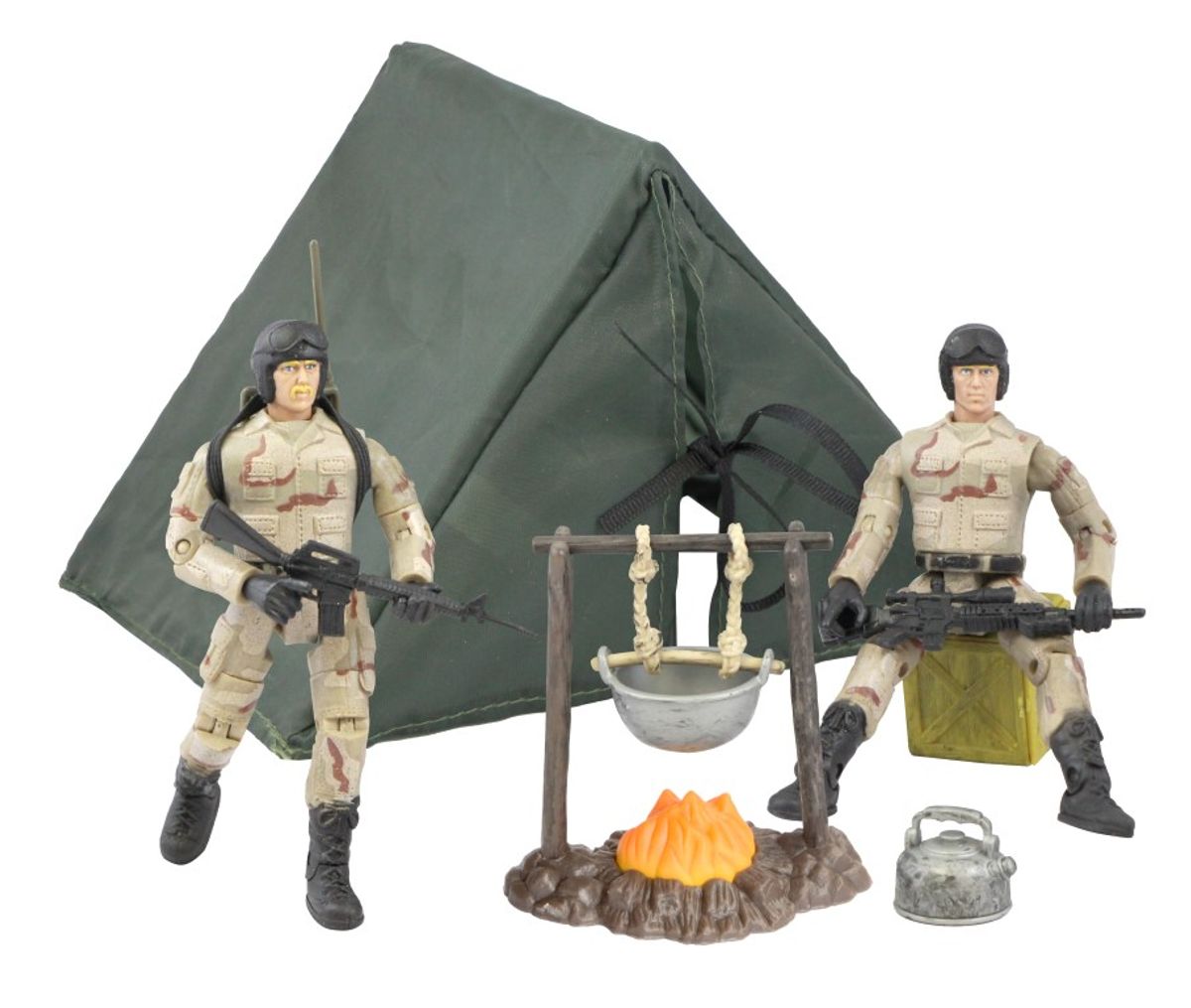 World Peacekeepers 1:18 Militær Camp pakke m/2 actionfigurer