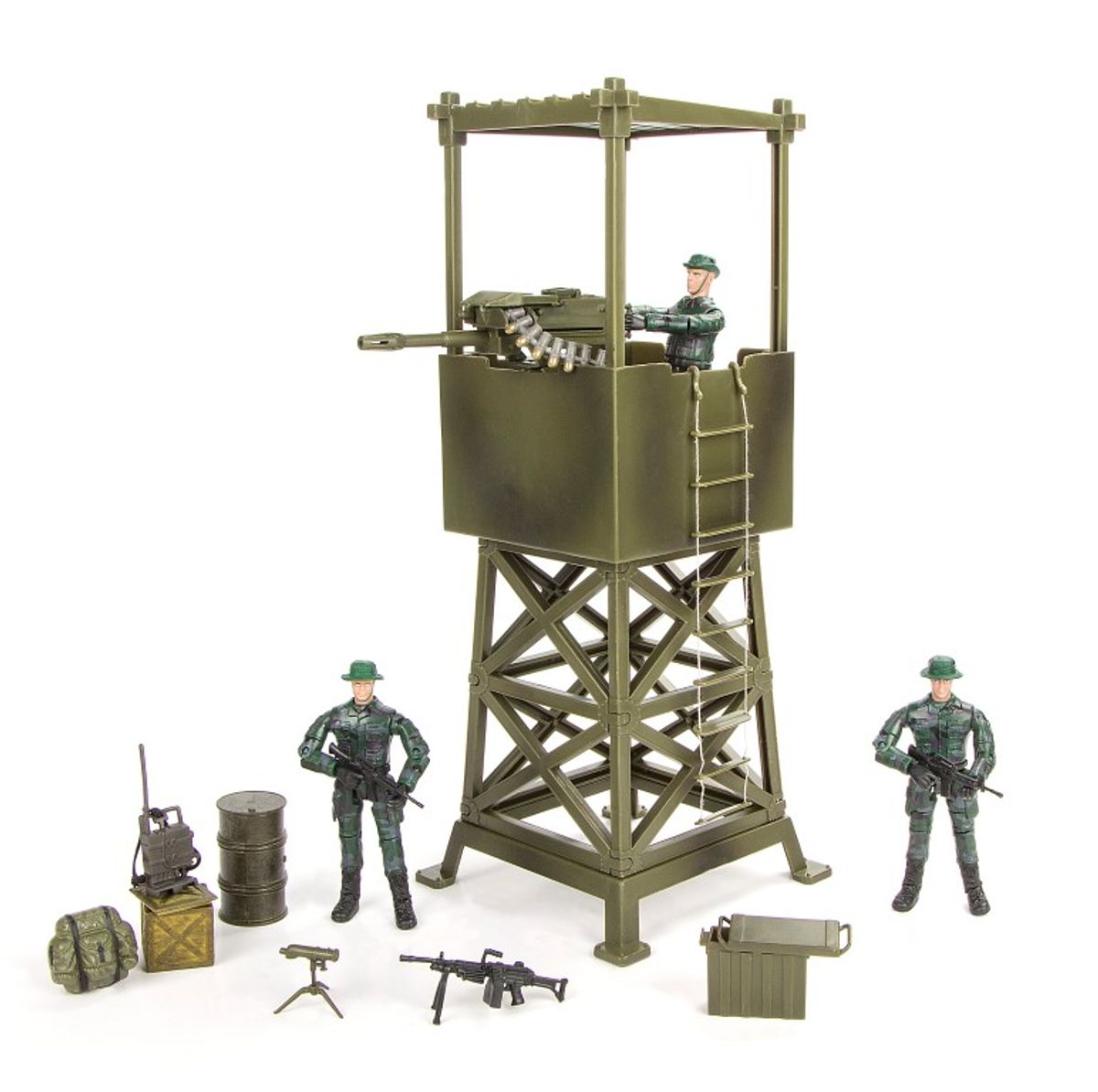 World Peacekeepers 1:18 Militær Udkigstårn m/3 actionfigurer