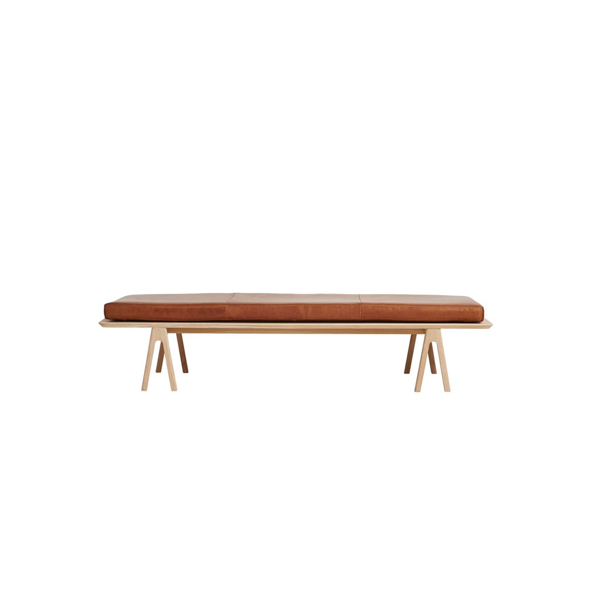 WOUD Level Daybed m/ Læder Hynde Nougat/oak - 190