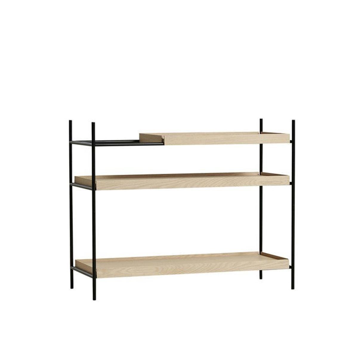 Woud Tray Shelf Reol Low Wide: 2 Oak Short: 1 Oak