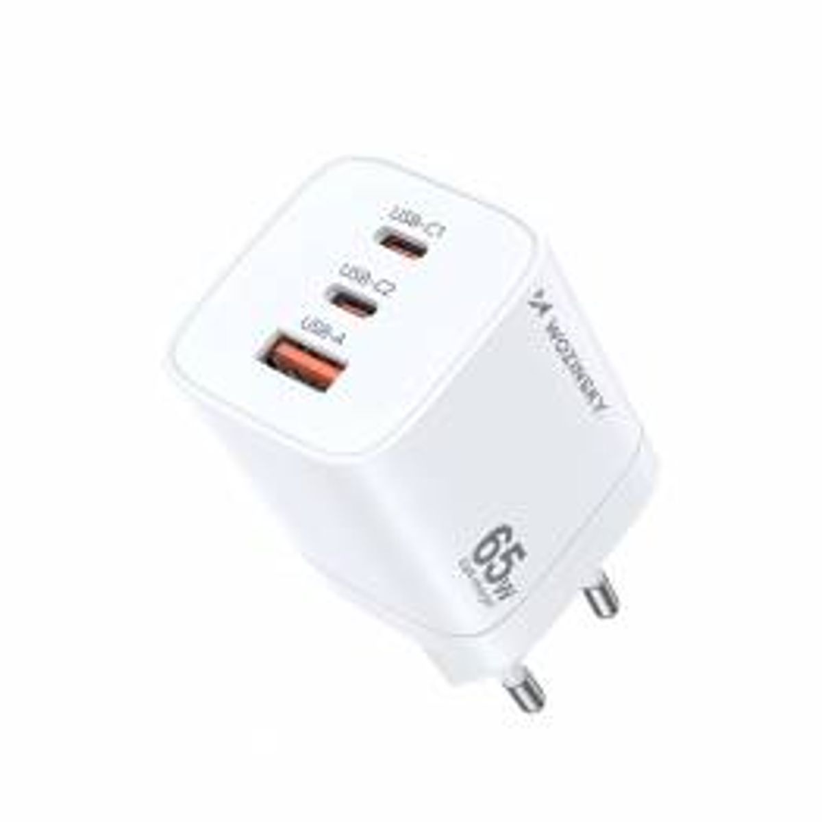 Wozinsky 65W GaN PD oplader m 2x USB-C og 1x USB-A porte