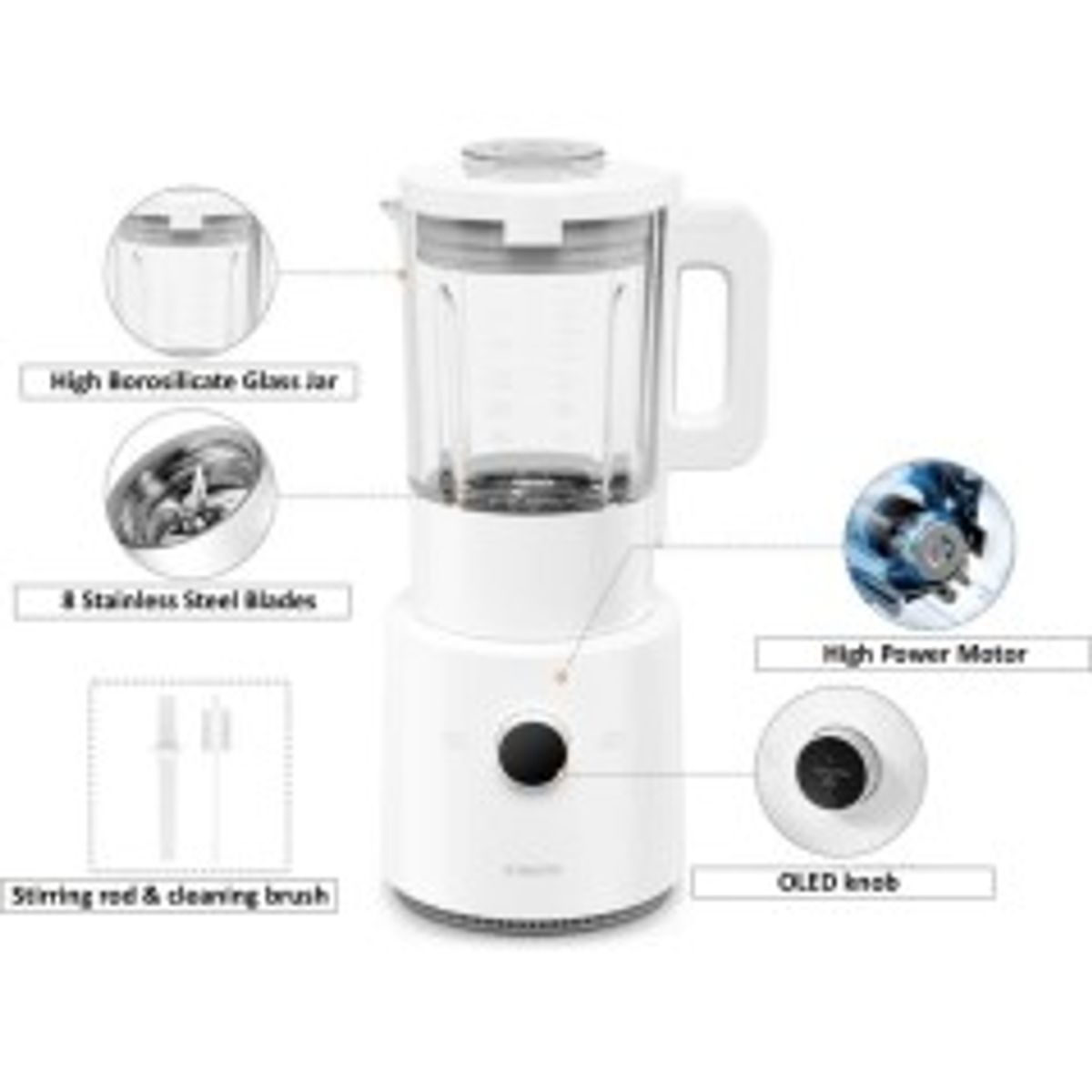 Xiaomi MPBJ001ACM-1A Smart Blender Blender/suppermaskine 1000W Hvid