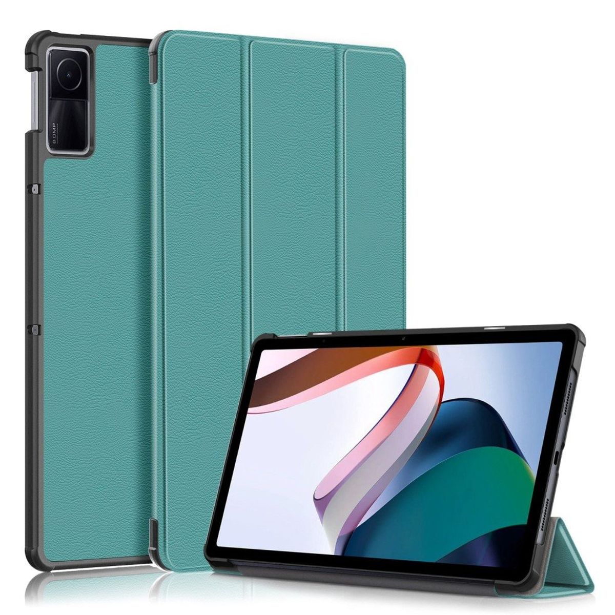 Xiaomi Redmi Pad 10.6 - Tri-Fold læder cover - Dybgrøn