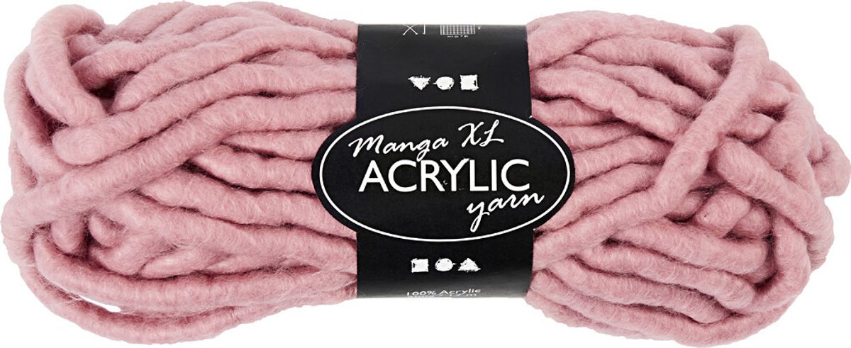 Xl Kæmpe Akryl Garn - Polyacryl - L 17 M - Manga - Rosa 200 G