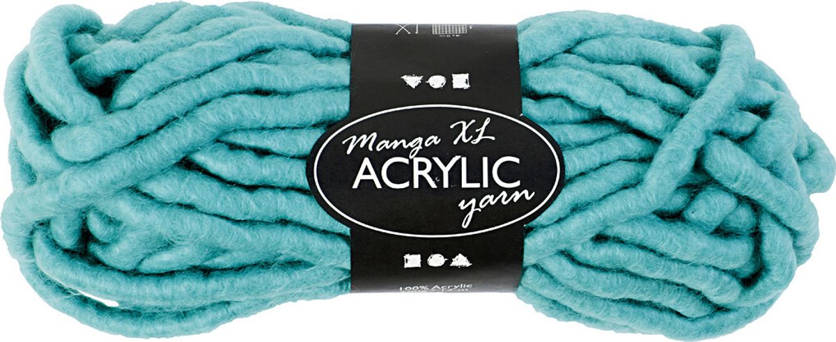 Xl Kæmpe Akryl Garn - Polyacryl - L 17 M - Manga - Turkis 200 G