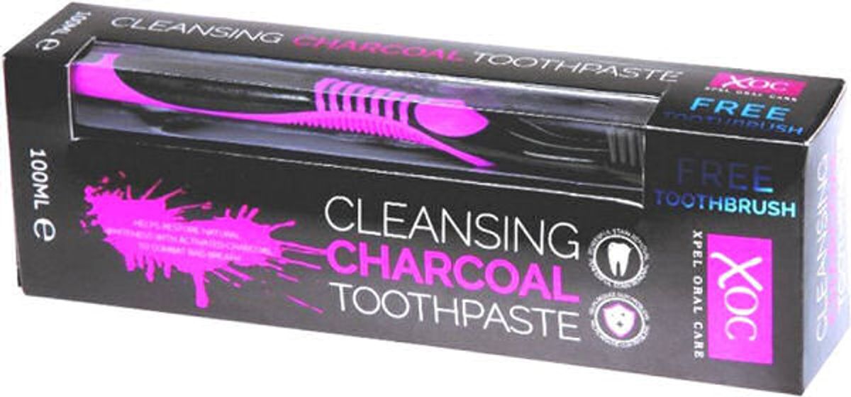 XOC cleansing charcoal toothpaste 100ml with free toothbrush