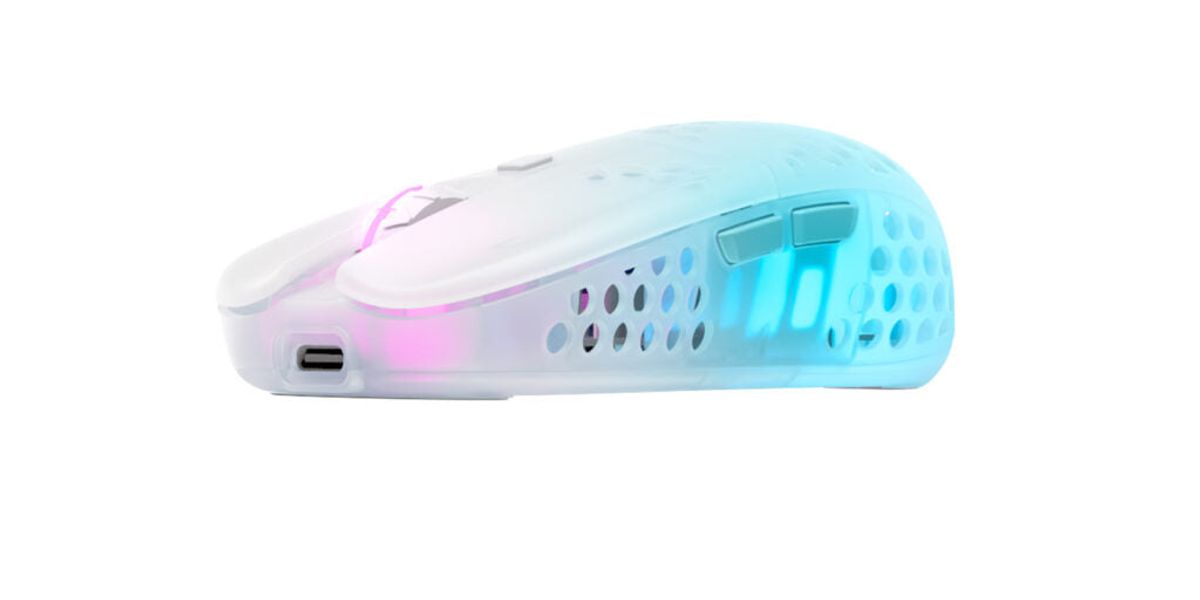 Xtrfy MZ1 Trådløs RGB Rail Gaming Mus, Hvid Transparent