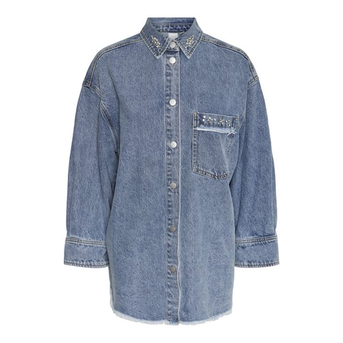 Y.A.S - Daisy 7/8 Denim Shacket - Light Blue