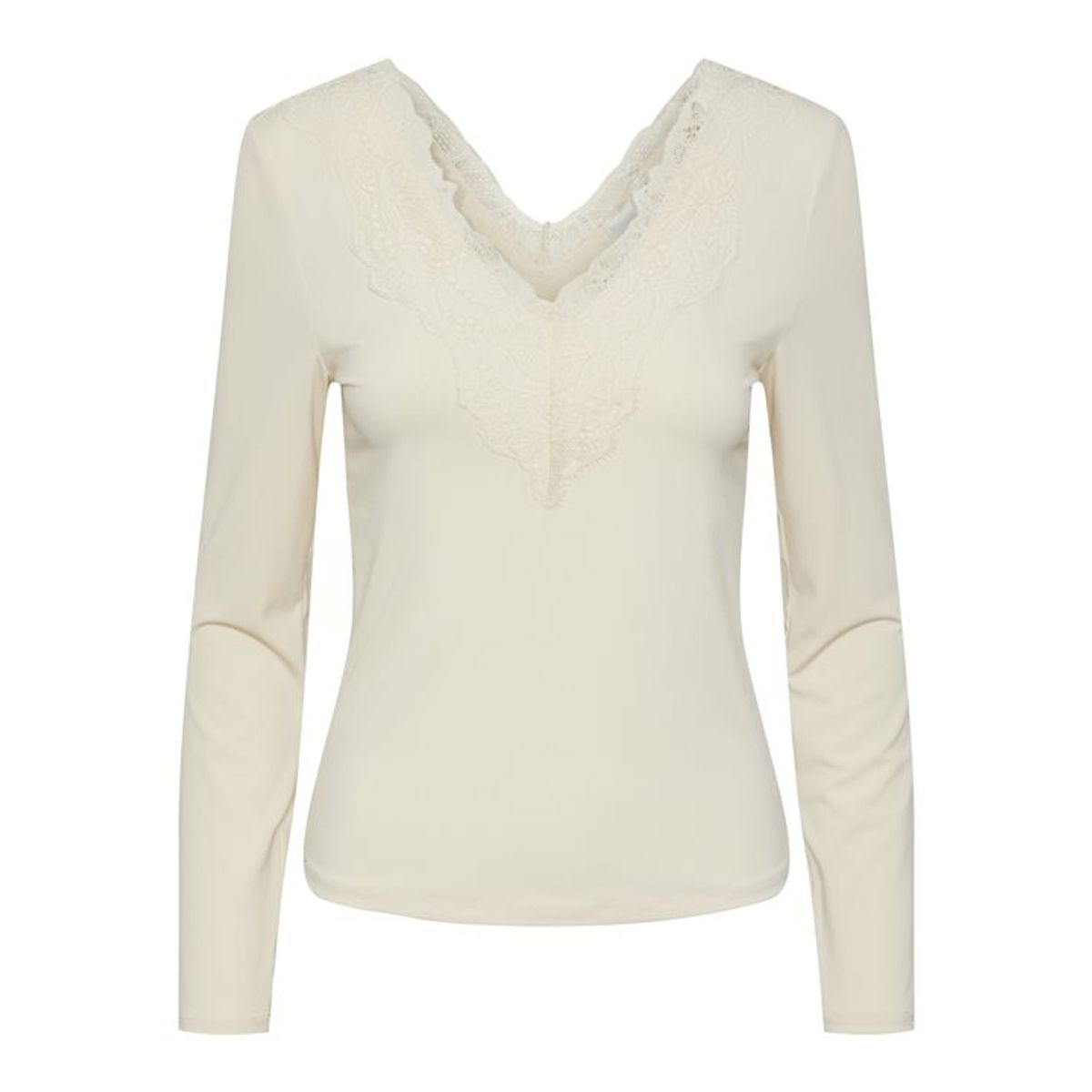 Y.A.S - Lori Ls Lace Top - Beige