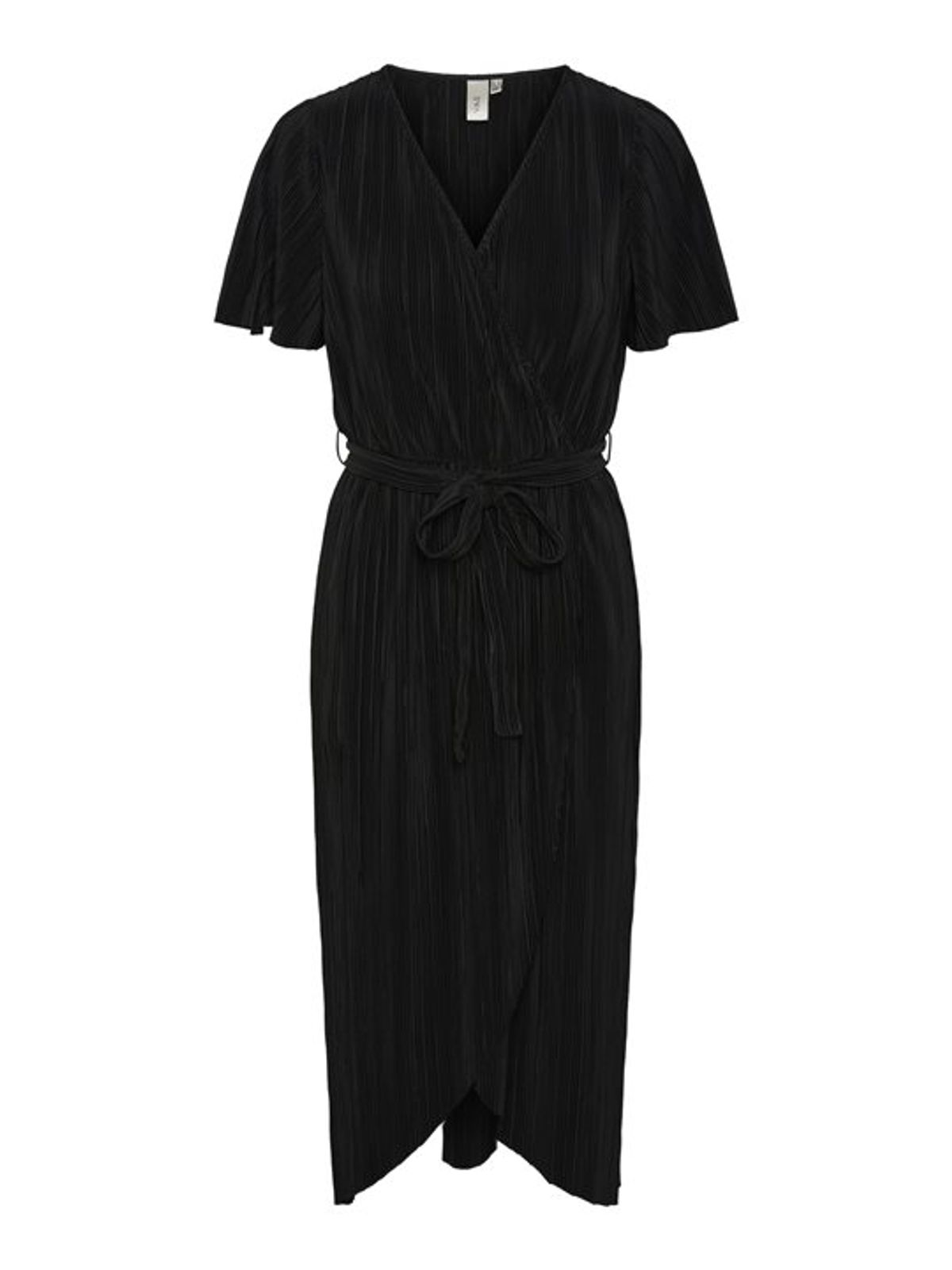 Y.A.S - Olinda SS Midi Wrap Dress - Sort