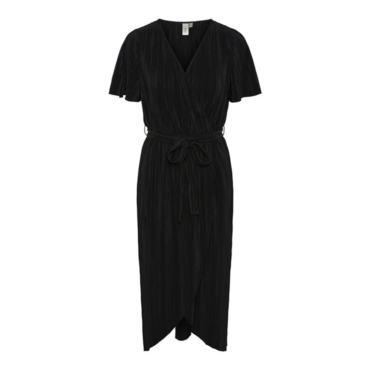 Y.A.S - Olinda SS Midi Wrap Dress - Sort