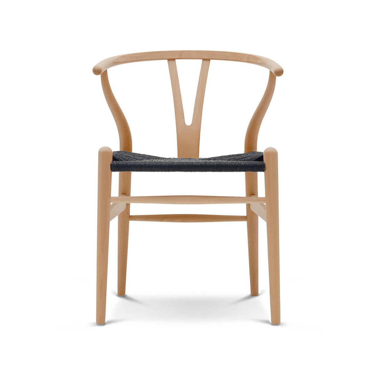 Y-stol CH24, Bøg lak med sort flet af Hans J. Wegner