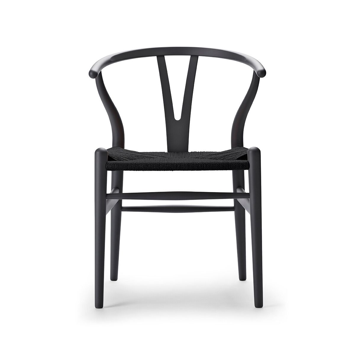 Y-stol CH24 Soft Anthracite Grey med sort flet af Hans J. Wegner