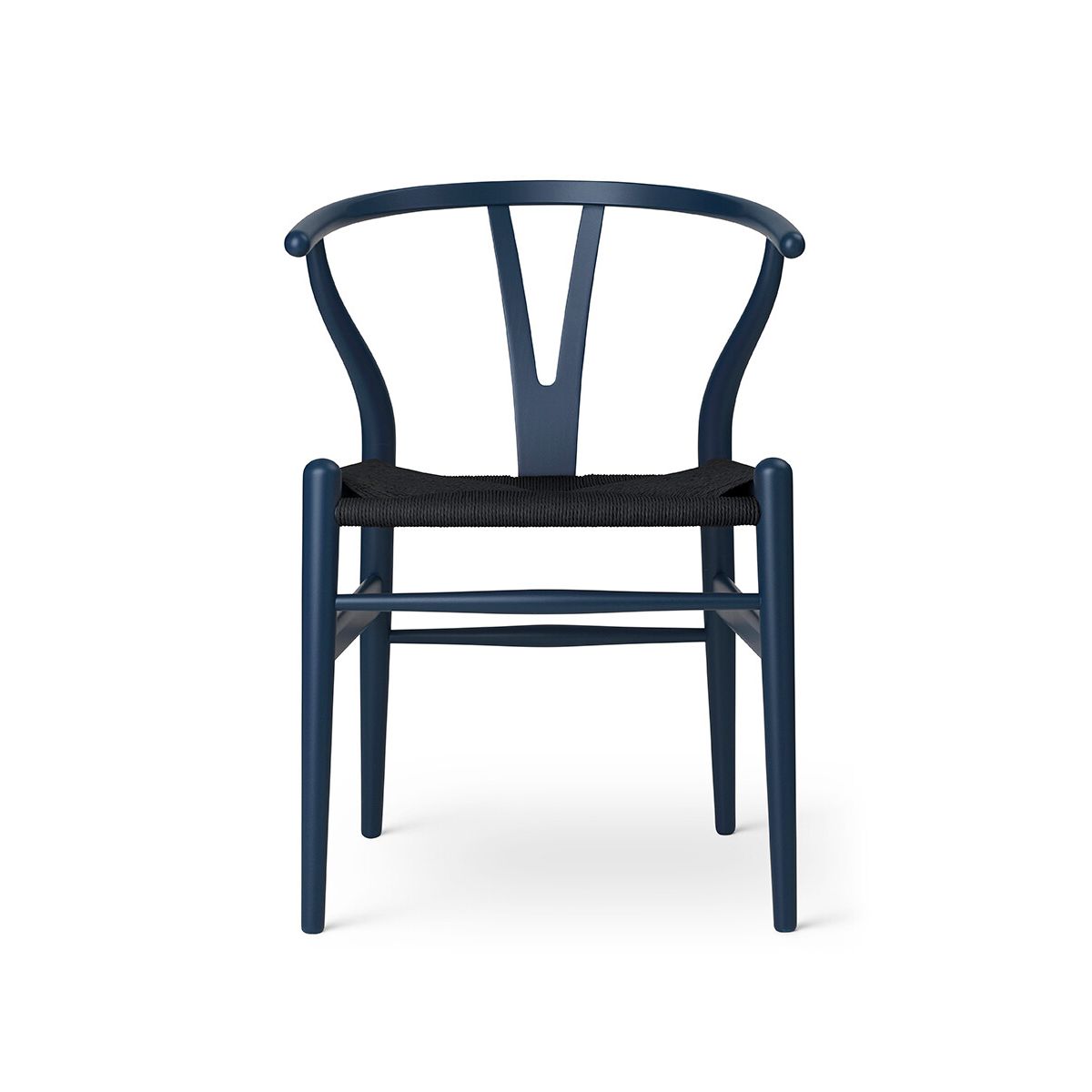 Y-stol CH24 Soft Blue med sort flet af Hans J. Wegner